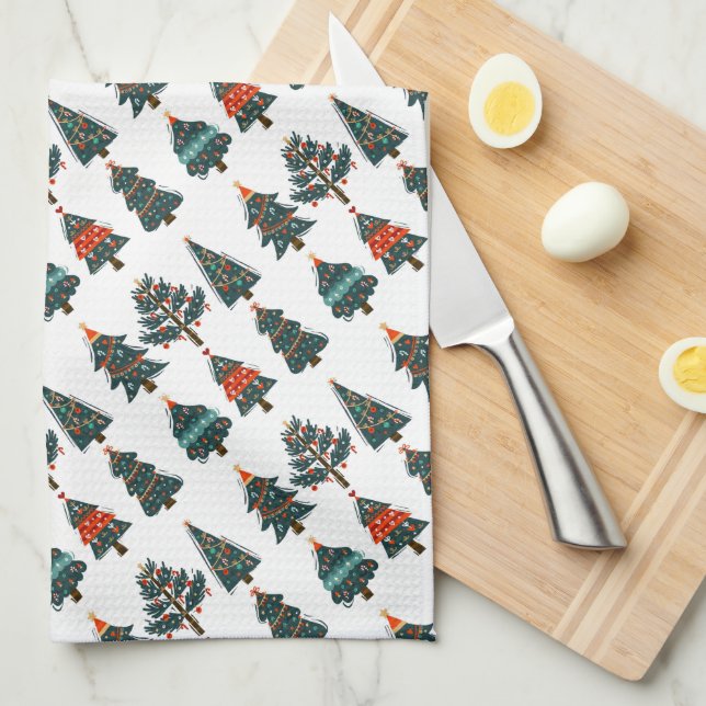 Christmas Trees Tea Towel (Quarter Fold)