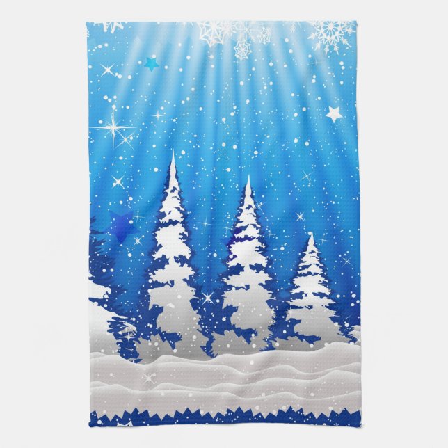 Christmas Trees Tea Towel (Vertical)