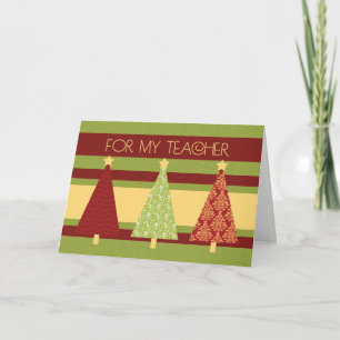 Christmas Trees Teacher Happy Holidays Card
