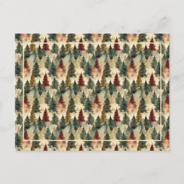 Christmas Trees Text Holiday Postcard (Front)