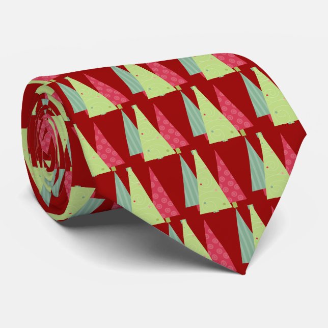 Christmas Trees Tie (Rolled)