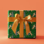 Christmas trees & tigers pattern Green background Wrapping Paper<br><div class="desc">This colourful cartoon-style Christmas tree pattern has a customisable dark green background.
Christmas,  trees,  Christmas animals,  and other Christmas symbols.</div>