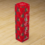 Christmas trees & tigers pattern Red background Wine Box<br><div class="desc">This colourful cartoon-style Christmas tree pattern with a customisable red background allows you to change the background colours.
Christmas,  trees,  Christmas animals,  and other Christmas symbols.</div>