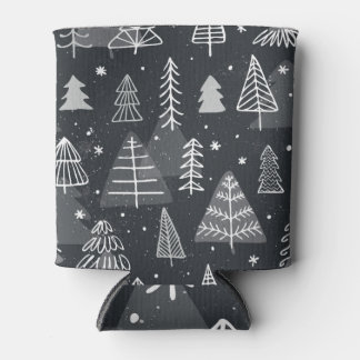 Christmas Trees Vintage Seamless Background Can Cooler