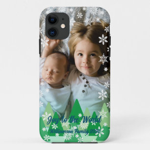 Christmas Trees White Snowflakes Joy to the World  iPhone 11 Case