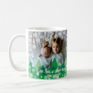 Christmas Trees White Snowflakes Joy to the World Coffee Mug