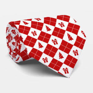 Christmas Trees with Gift Boxes Pattern Tie