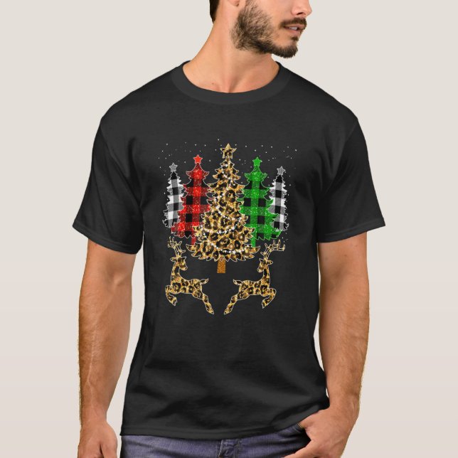 Christmas Trees With Red Plaid T-Shirt (Front)