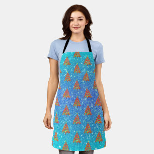 Christmas Trees with Sparkles Pattern Apron