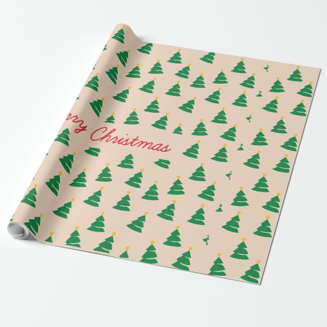 Christmas Trees Wrapping Paper (Unrolled)