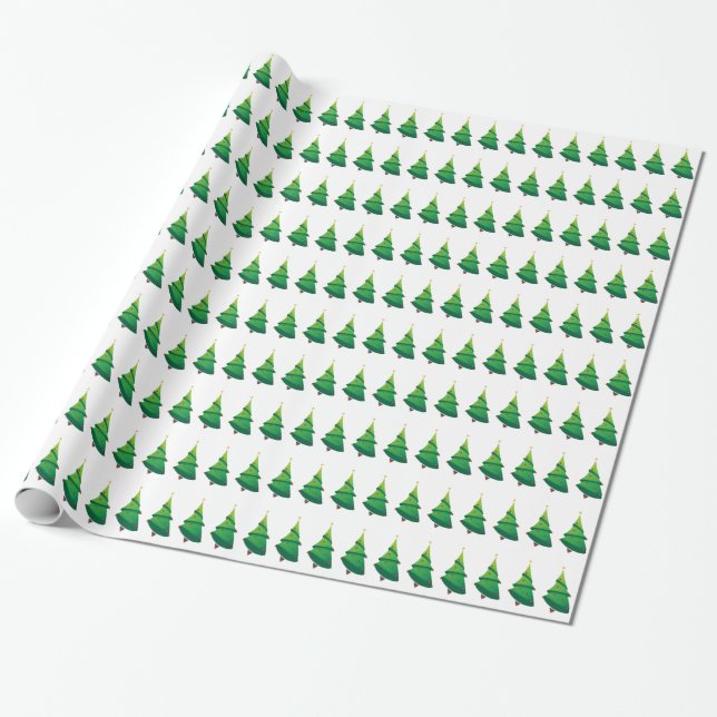 Christmas Trees Wrapping Paper (Unrolled)