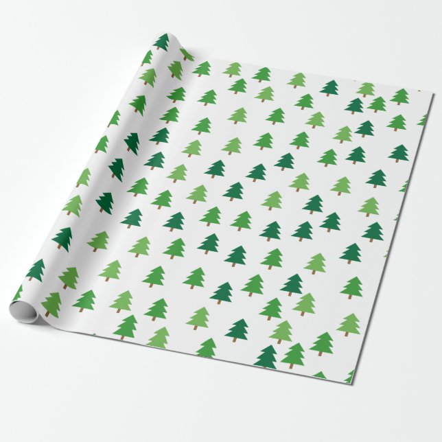 Christmas Trees Wrapping Paper (Unrolled)