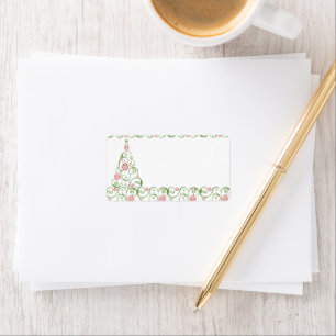 Christmas TreeSnowflake Swirl Christmas Label