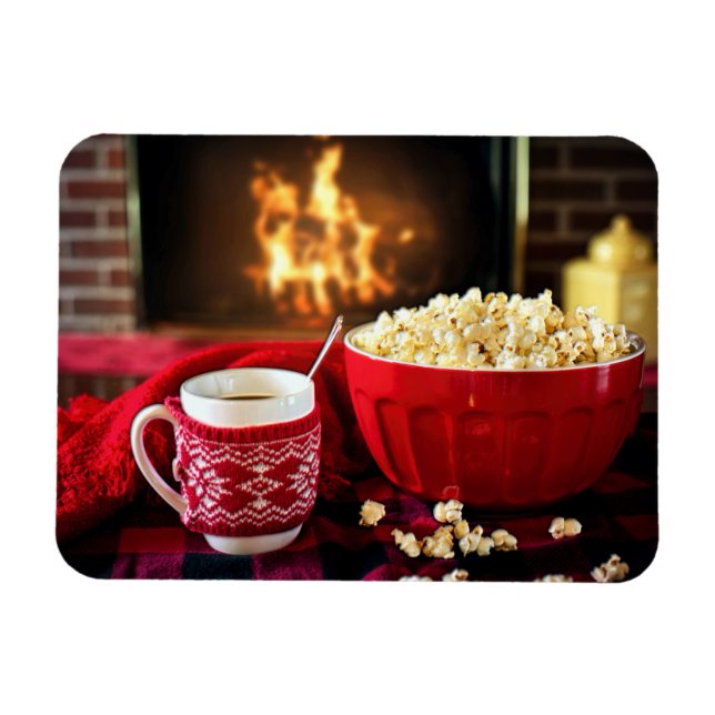 Christmas Treet - Popcorn and Hot Cider Magnet (Horizontal)