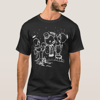 Christmas Trendy Drawing Angels Building Snowman m T-Shirt