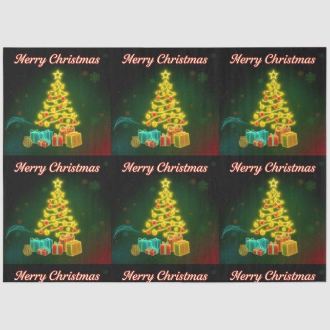 Christmas Trendy Neon Holiday Collection Tissue Paper (Front)