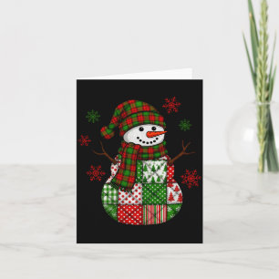 Christmas Trendy Patchwork Snowman Merry Christmas Card