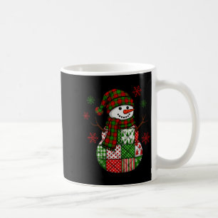 Christmas Trendy Patchwork Snowman Merry Christmas Coffee Mug