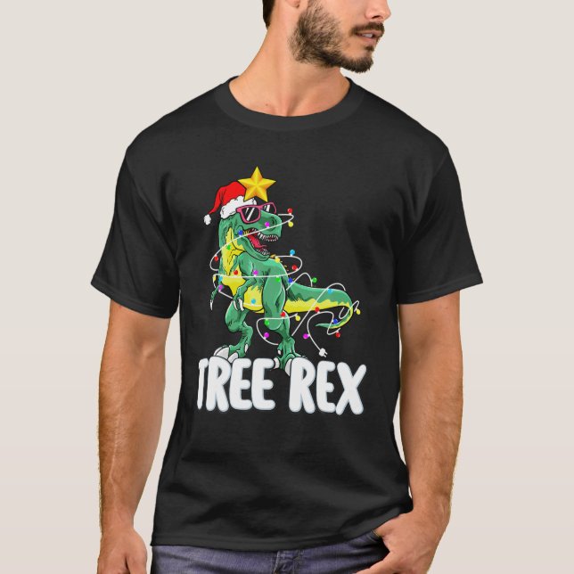 Christmas Trex Tree Rex Christmas Eve Pajama For B T-Shirt (Front)
