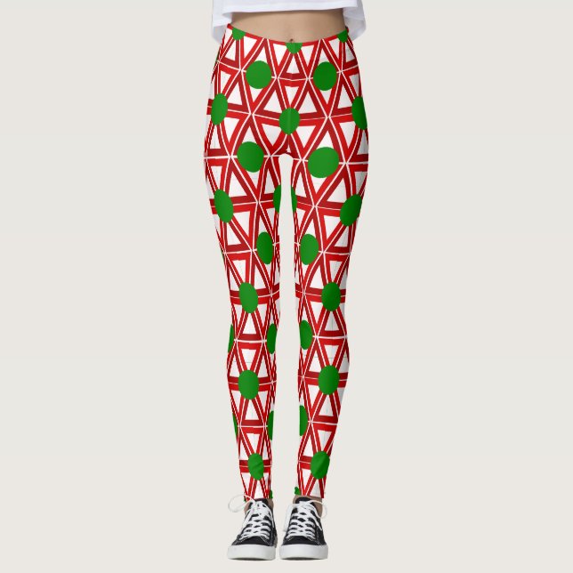 Christmas Triangle Quilt  Leggings (Front)