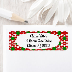 Christmas Triangle Quilt  Return Address Label