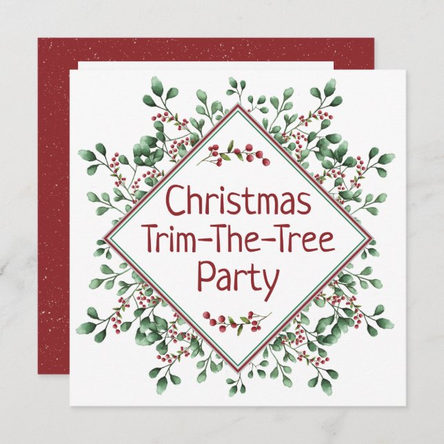 Christmas Trim-The-Tree - Party - Invitation (Front/Back)