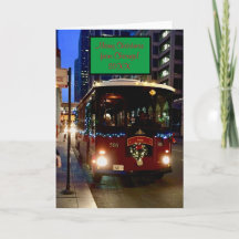 Christmas Trolley In Chicago 