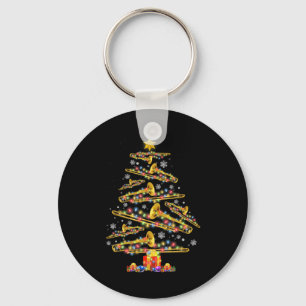 Christmas Trombone Player Xmas Tree Jazz Music Lov Key Ring