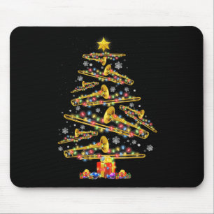 Christmas Trombone Player Xmas Tree Jazz Music Lov Mouse Pad