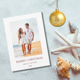 Christmas Tropical Beach Vacation Photo Holiday Card