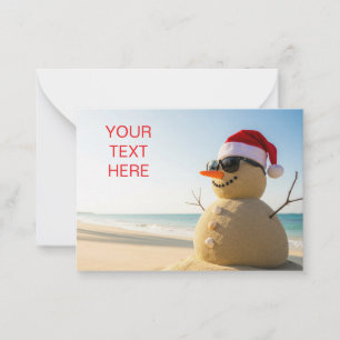 Christmas tropical snowman card