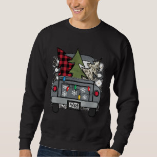 Christmas Truck and Red Buffalo Plaid Holiday Tree Sweatshirt