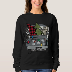 Christmas Truck and Red Buffalo Plaid Holiday Tree Sweatshirt