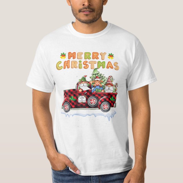Christmas Truck Buffalo Plaid Chr T-Shirt (Front)