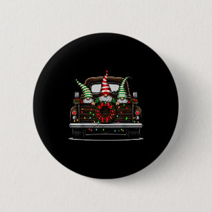 Christmas Truck Cute Gnome  6 Cm Round Badge