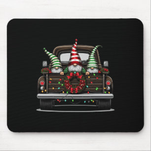 Christmas Truck Cute Gnome Mouse Pad