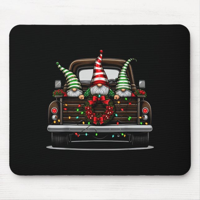Christmas Truck Cute Gnome  Mouse Pad (Front)