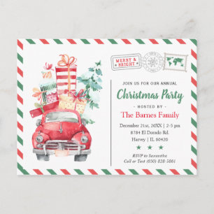 Christmas Truck Holiday Party Dinner Invitation Postcard