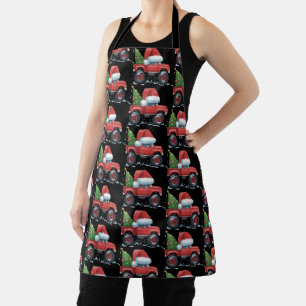 Christmas Truck Tree Xmas Funny Holiday Winter Apron