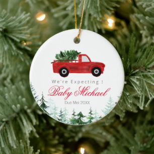 Christmas Truck We're Expecting Parents Ornament