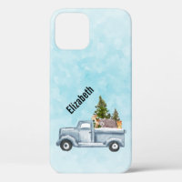 Christmas Truck with Pine Trees & Forest Animals