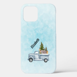 Christmas Truck with Pine Trees & Forest Animals iPhone 12 Case
