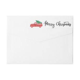 Christmas Truck Wraparound Return Address Label