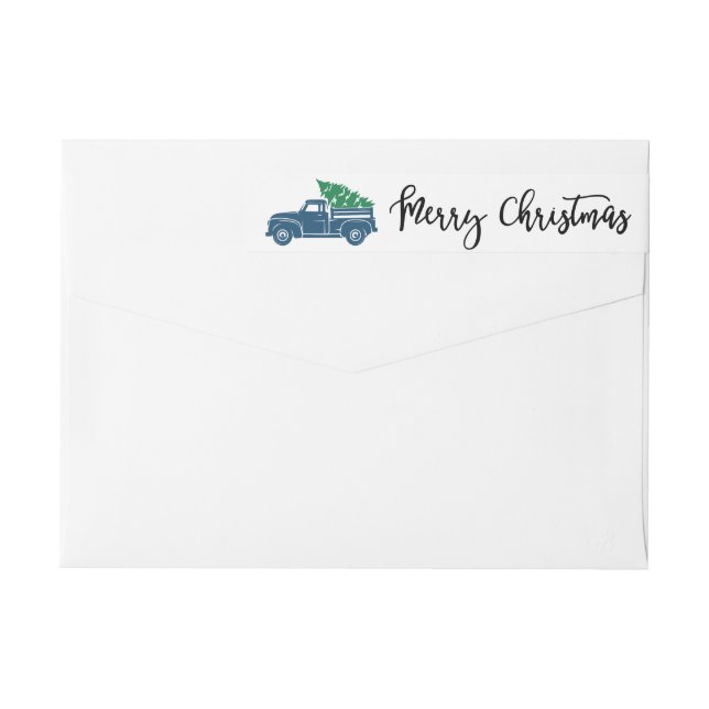 Christmas Truck Wraparound Return Address Label (Back)