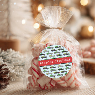 Christmas Trucks Cute CUSTOM Holiday Seasonal Classic Round Sticker