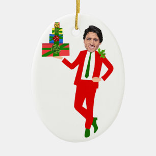 Christmas Trudeau Ceramic Ornament