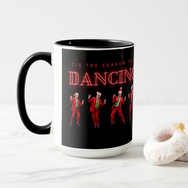 Christmas Trump Dancing Mug 15oz (With Donut)
