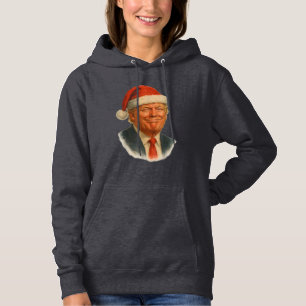 Christmas Trump Face Santa Funny Xmas Meme Hoodie