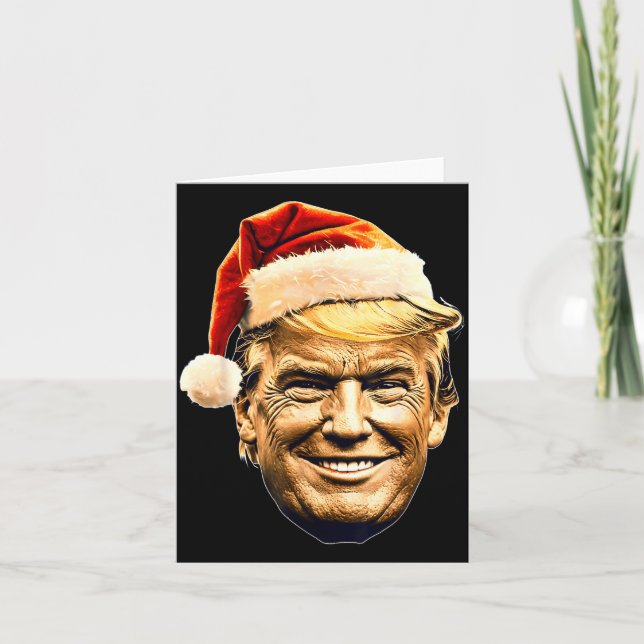 Christmas Trump Face Santa Funny Xmas Meme Men Wom Card (Front)