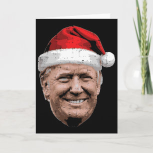 Christmas Trump Face Santa Funny Xmas Meme Men Wom Card